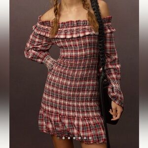 *Anthropologie Pilcro Smocked Plaid Mini Dress